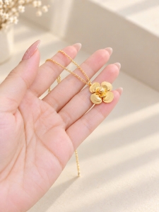 TT2839 - Dây chuyền titan hoa hồng Camellia