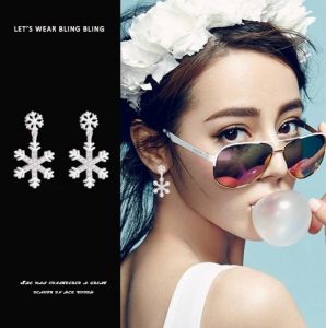 PK4545 - Bông tai hoa tuyết bạc 925