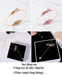 TT3317 - Set titan nơ (màu vàng/vàng hồng)