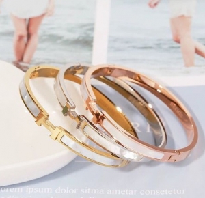 TT4685 - Vòng tay titan hermes xà cừ ( màu trắng/vàng/vàng hồng)