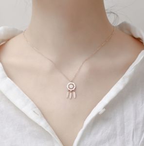 TT4796 - Dây chuyền titan Dream Catcher (vàng hồng)