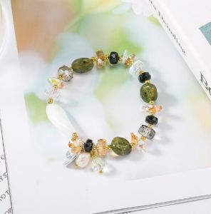 PK4635 - Lắc tay cao cấp phối đá (màu xanh/màu hồng)