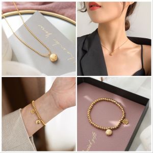 TT4352 - Set titan bi HỶ PHÚC (dây chuyền, lắc tay - màu vàng)