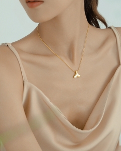 TTN5724 - Dây chuyền titan dây mì đuôi cá (màu vàng)