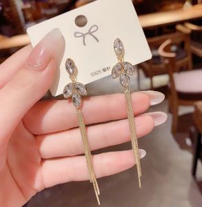 PK4731 - Bông tai lá bạc 925 mạ vàng
