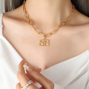 TTN5796 - Dây chuyền titan xích BB (vàng)