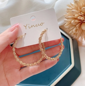 PK4748 - Khoen tròn bạc 925 mạ vàng size 5.2cm