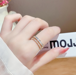 PK4801 - Nhẫn cao cấp 2 hàng viền xoàn