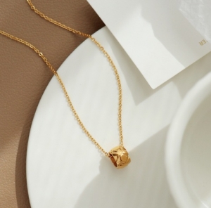 TT5853 - Dây chuyền titan ống chạm X (màu vàng)