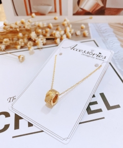 TTN5944 - Dây chuyền titan mặt rỗng chạm X xoàn CNC (màu vàng)