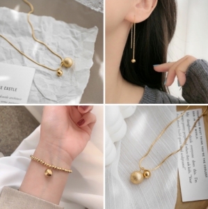 TT6012 - Set titan bi vàng (dây chuyền,lắc tay,bông tai)