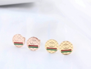TT6082 - Bông tai titan tròn GUCCI (màu vàng/vàng hồng)