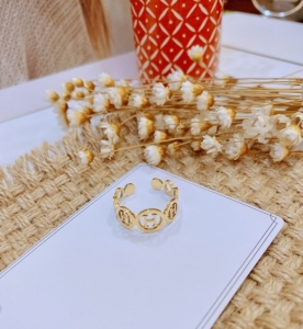 TT6314 - Nhẫn titan H (màu vàng - size 6/7/8)