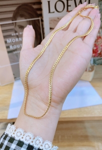 TTN6614 - Dây chuyền titan xích bản dẹp không mặt (màu vàng)