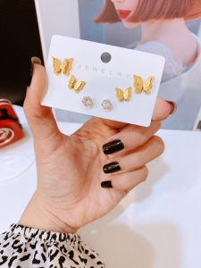 TTN6825 - Set bông tai titan bướm xoàn nụ