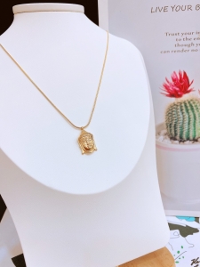 TTN7065 - Dây chuyền titan mặt Phật dây mì (màu vàng)