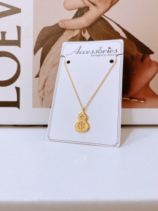 TTN7094 - Dây chuyền titan hồ lô phun cát (màu vàng)