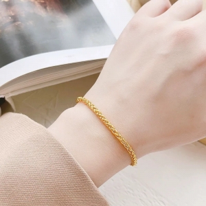 TTN7804 - Lắc tay titan xương rắn (màu vàng)