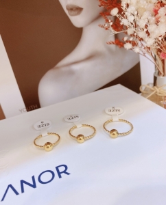 TTN7858 - Nhẫn titan mảnh xoắn bi (size 6/7/8 - màu vàng)