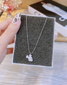 TTN7916 - Dây chuyền titan bi mickey (màu trắng)
