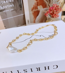 TTN8022 - Dây chuyền titan khoen xích mặt giả trai dị (màu vàng)