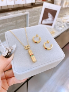 TT8219 - Set titan GUCCI (dây chuyền, bông tai - màu vàng)