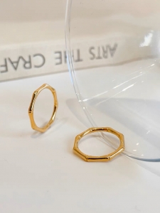 TTN8332 - Nhẫn titan đốt tre (size 6/7/8 - màu vàng)