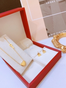 TT8399 - Set titan tim NEW YORK (dây chuyền, bông tai - màu vàng)