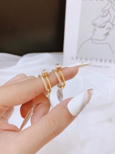 TTN8631 - Nhẫn titan kép nụ đá (size 5/6/7/8 - màu vàng)