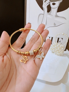 TTN8803 - Vòng tay titan phối charm bướm khóa nam châm