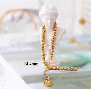 TTN9002 - Lắc tay titan bi 4mm (màu vàng)