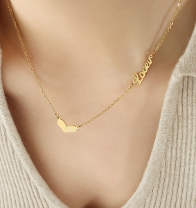 TTC9928 - Dây chuyền titan Loveu (màu vàng)