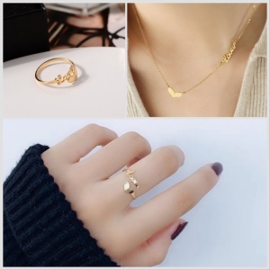 TT9936 - Set titan Loveu (dây chuyền, nhẫn - màu vàng)