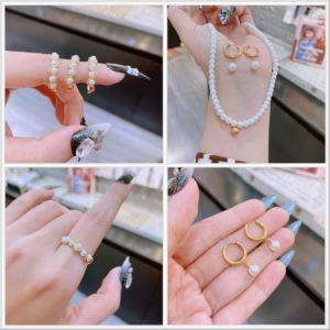 TT9993 - Set titan trai nhí (dây chuyền, bông tai, nhẫn - màu vàng)