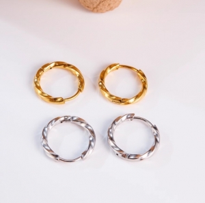 TTN10105 - Khoen tròn titan xoắn (màu vàng)