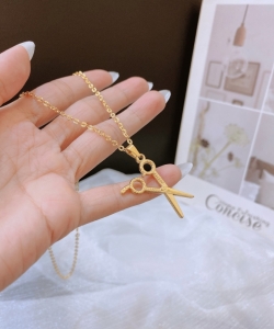 TTN10157 - Dây chuyền titan cây kéo (màu vàng)