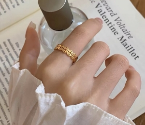 TTN10454 - Nhẫn titan kim tiền may mắn (size 5/6/7/8/9 - màu vàng)