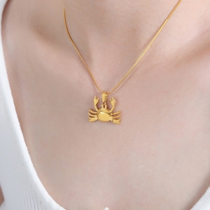 TTN10552 - Dây chuyền titan con cua (màu vàng)