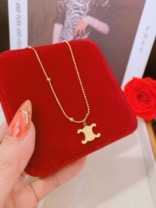 TTC10659 - Dây chuyền titan CELINE (màu vàng)