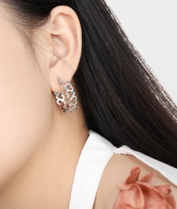 TTC10674 - Khoen tròn titan tim rỗng (màu trắng)