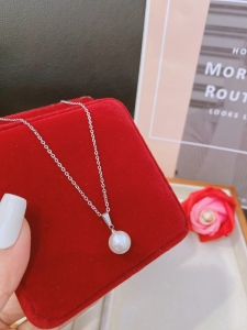 TTN10701 - Dây chuyền titan ngọc trai (màu trắng)