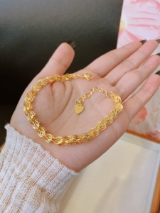 TTC10737 - Lắc tay titan đuôi phụng bản 5 li (màu vàng)