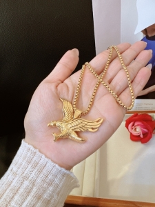 TT10777 - Dây cong titan phối mặt chim đại bàng (màu vàng)
