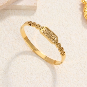 TTC10872 - Vòng tay titan bàn tính tiền cổ (màu vàng)