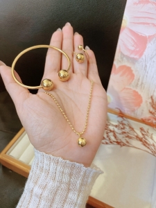 TT10881 - Set titan bi (dây chuyền, vòng tay, nhẫn - màu vàng)