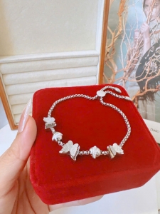 TTN11417 - Lắc tay titan phối charm bướm dây rút (màu bạc)