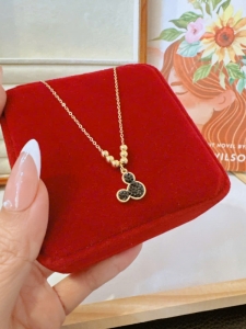 TTC11453-Dây chuyền titan Mickey đính đá