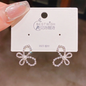 PKC5686-Bông tai 925 cao cấp bướm ngọc trai