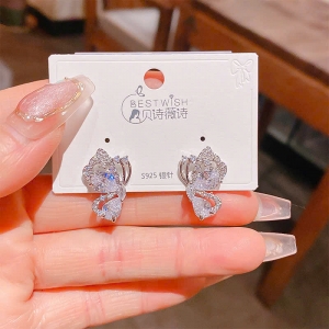 PKC5746- Bông tai 925 cao cấp bướm đá giọt nước