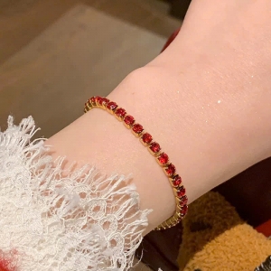 TTC11497-Lắc tay titan đá đỏ